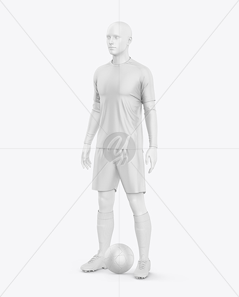 Full Soccer Kit w/ Mannequin Mockup - Half Side View