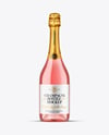 Clear Glass Pink Champagne Bottle Mockup