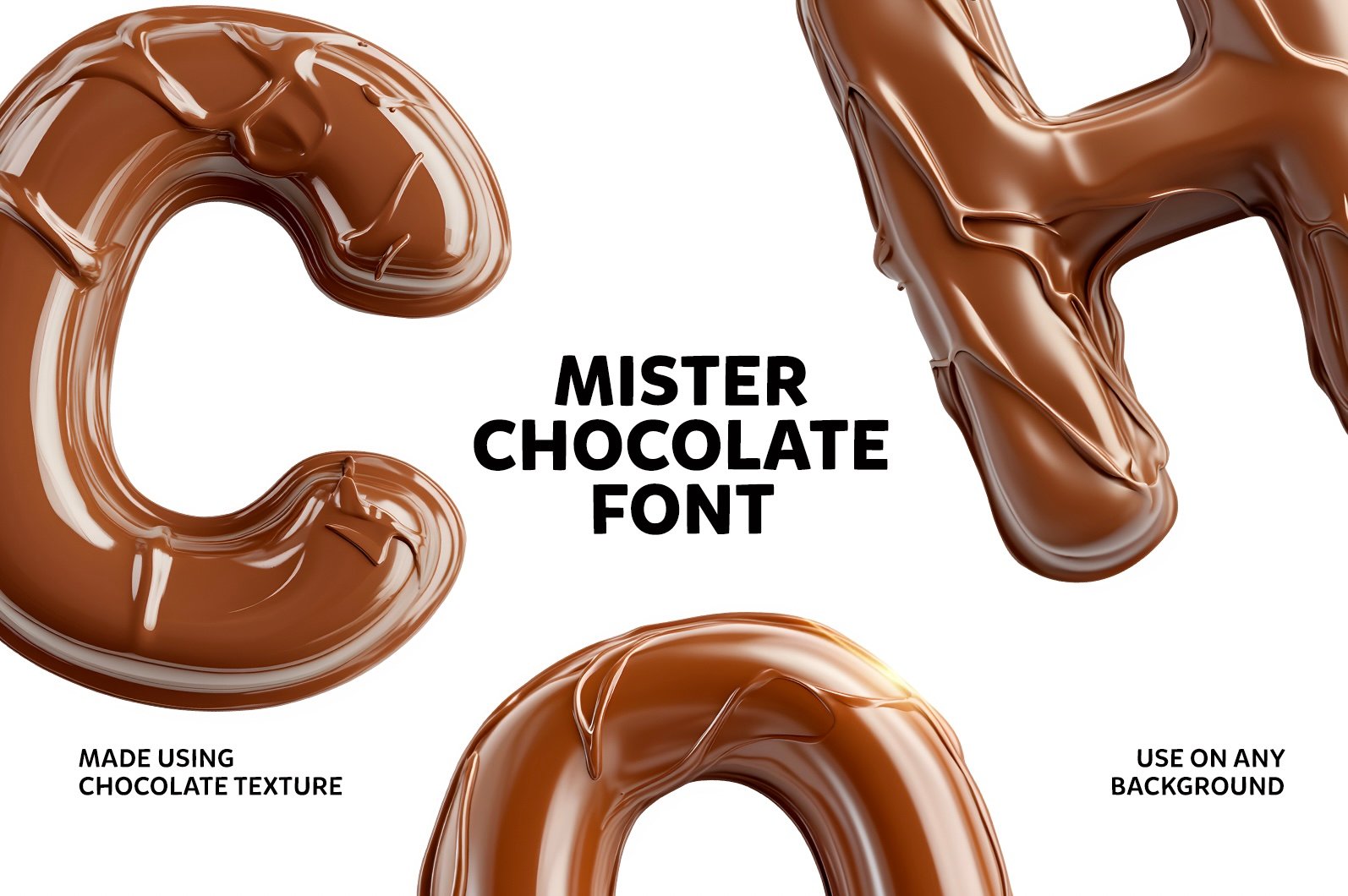 Mister Chocolate Font : Geometric 3D Alphabet PNG