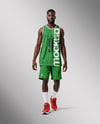 Black Man Wearing Full Basketball Kit Mockup