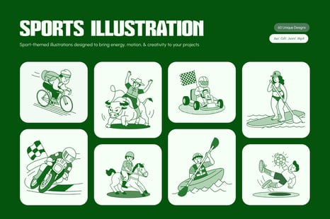 Sports Illustration Art Set - Creative Store