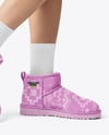 Pair of UGG Boots on Woman's Legs with Dress Mockup