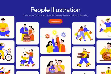 Colorful Life Illustration Collection - Graphic Design Assets