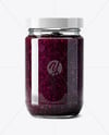Clear Glass Jar with Black Grape Jam Mockup