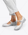Pair of Mary Janes on Woman's Legs Mockup