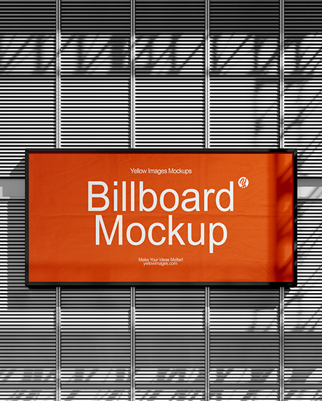 Street Billboard on a Wall Mockup