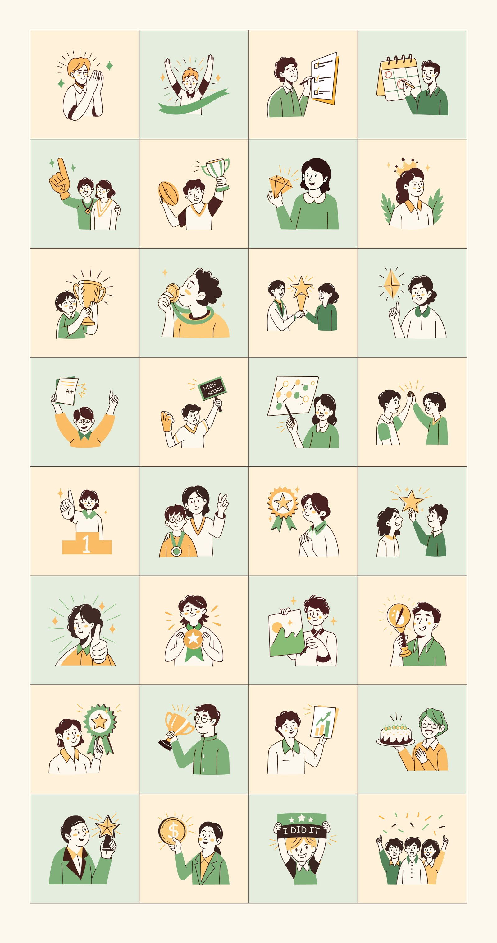 Achievement and success Drawing Set