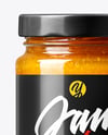 Glass Jar with Apricot Jam Mockup