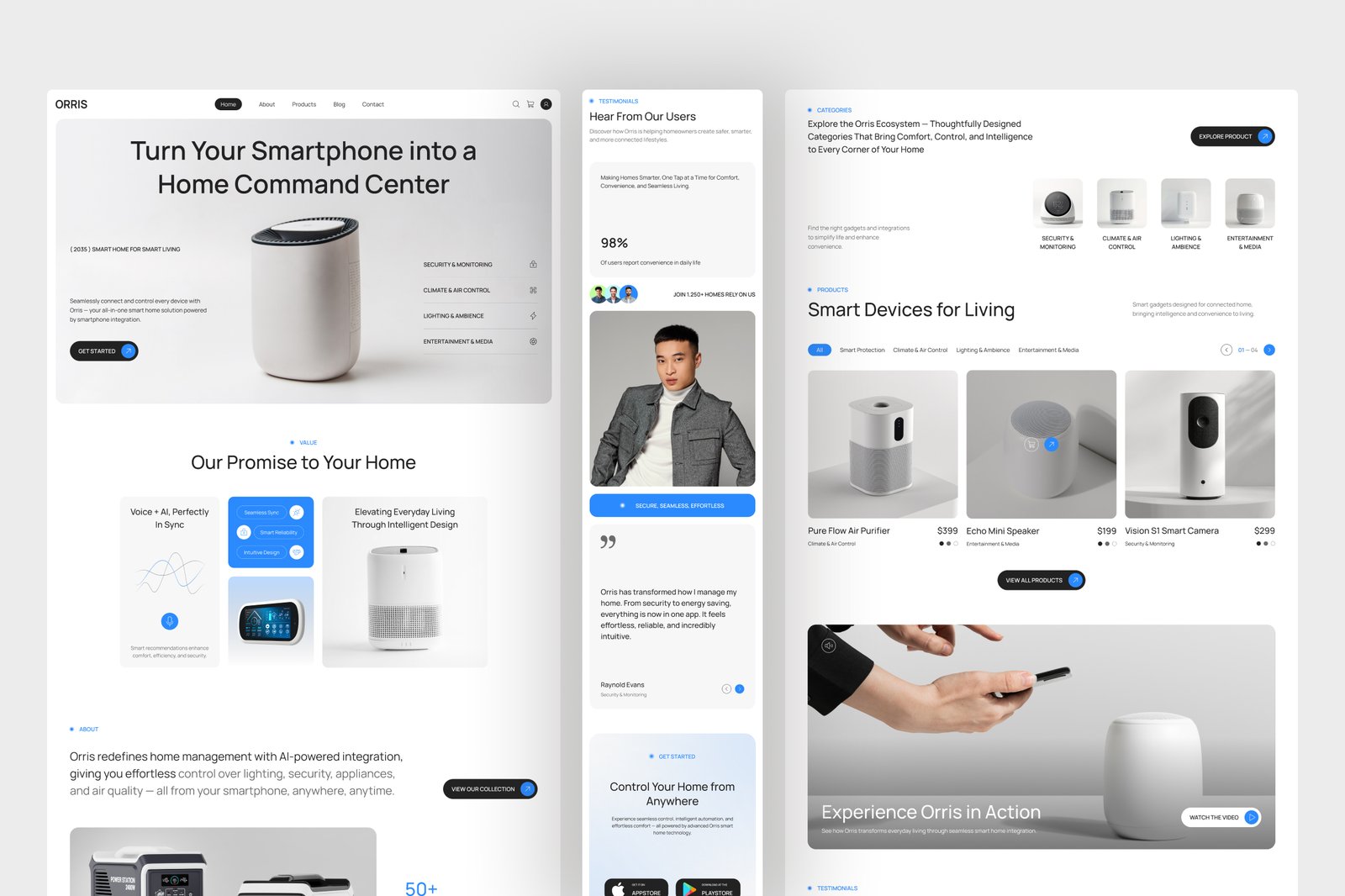Orris – Smart Home Website UI Figma Template
