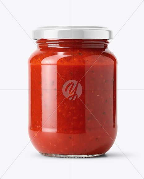 Glass Jar Filled Pizza Sauce Mockup