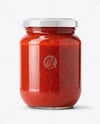 Glass Jar Filled Pizza Sauce Mockup
