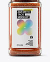 Square Glass Jar with Taco Seasoning Mockup