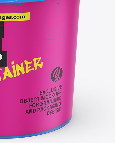 Matte Plastic Bucket with Handle Mockup