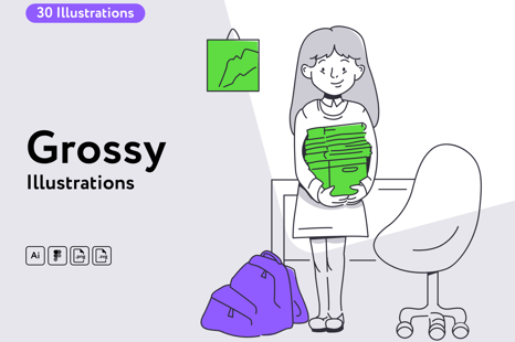 Grossy Education Illustrations