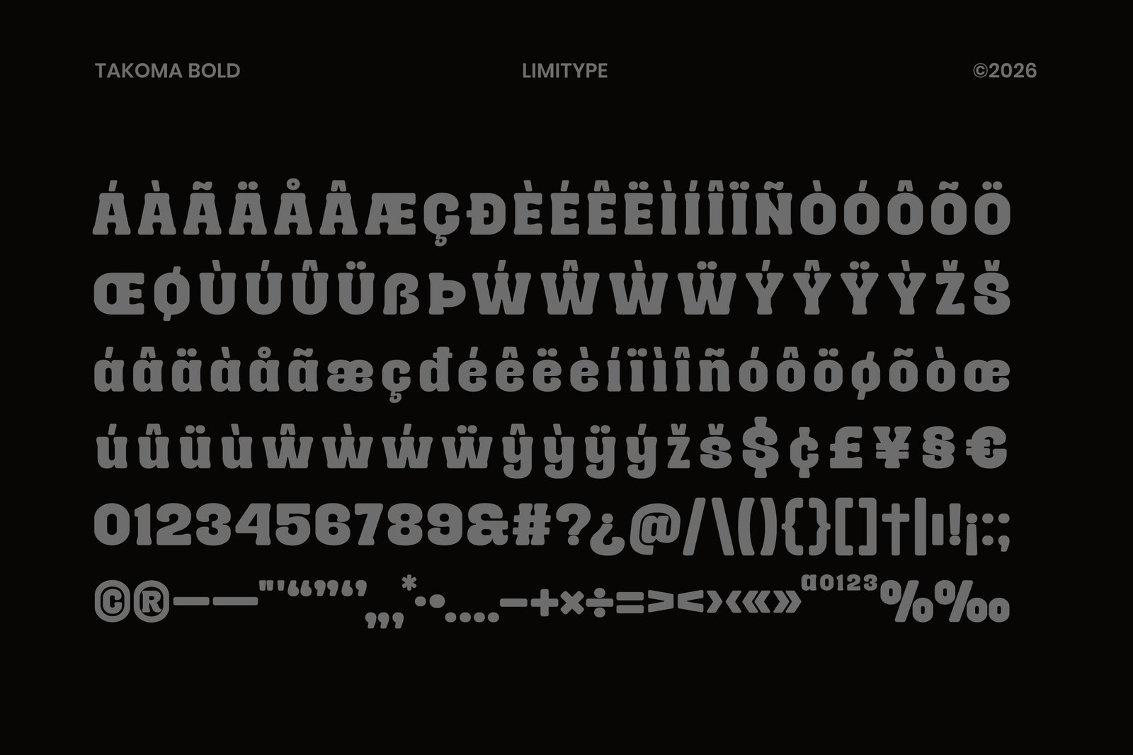 Takoma - Bold Display Font