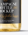 Clear Glass White Champagne Bottle Mockup