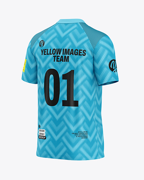 Soccer Jersey Mockup - Back Half Side View - Apparel mockups
