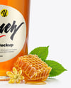 Clear Glass Jar with Linden Honey Mockup