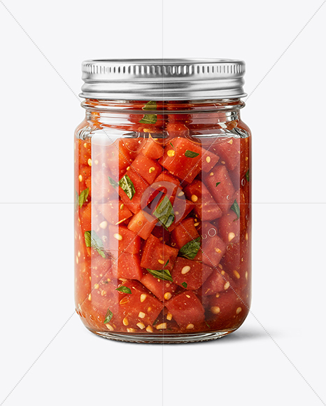 Jar with Tomato Bruschetta Mockup