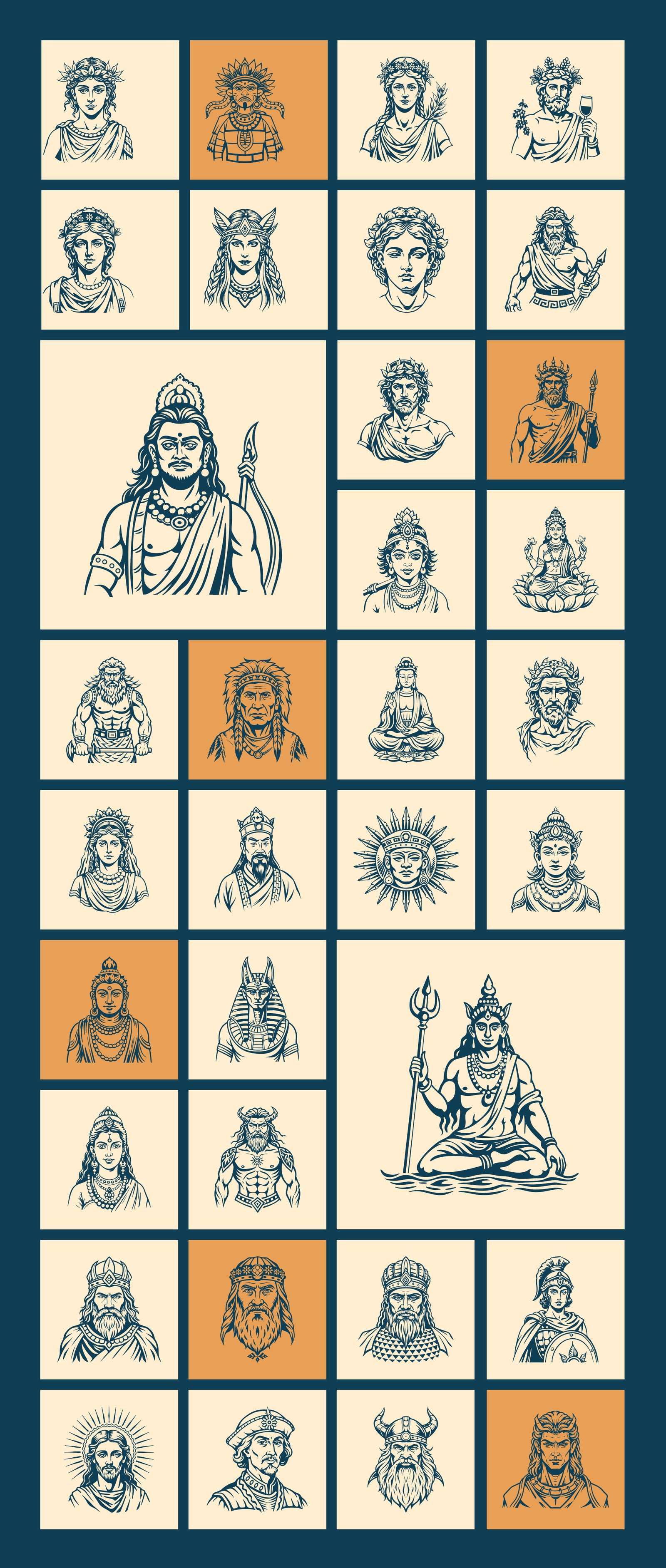 Vintage God Vector Illustration