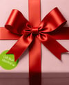 Gift Box with Red Hearts Mockup