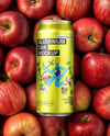 16oz Drink Can on a Stack of Red Apples Mockup