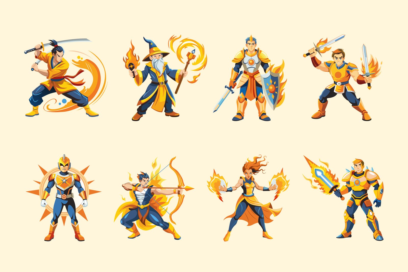 Cyber Gaming Characters Set