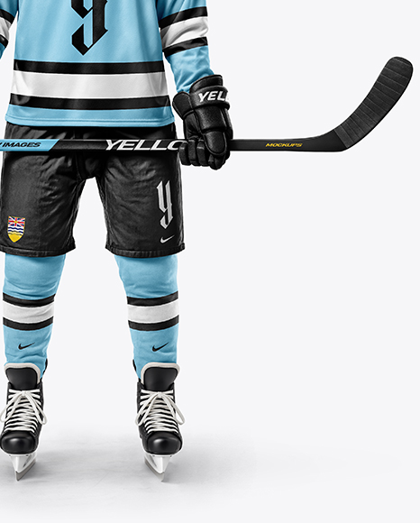 Man Wearing Full Ice Hockey Kit Mockup