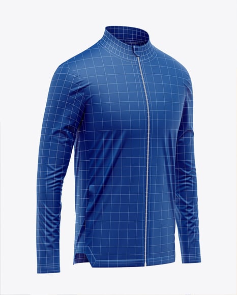 Full-Zip Long Sleeve Jersey Mockup