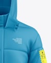 Men's Long Hooded Down Jacket Mockup - Front View