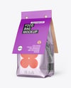 Matte Metallic Package with Paper Label Mockup