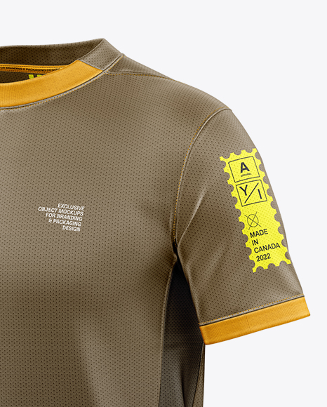 Round Collar Soccer Jersey Mockup
