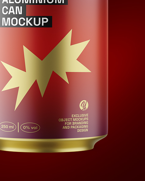 250ml Matte Aluminium Drink Can Mockup