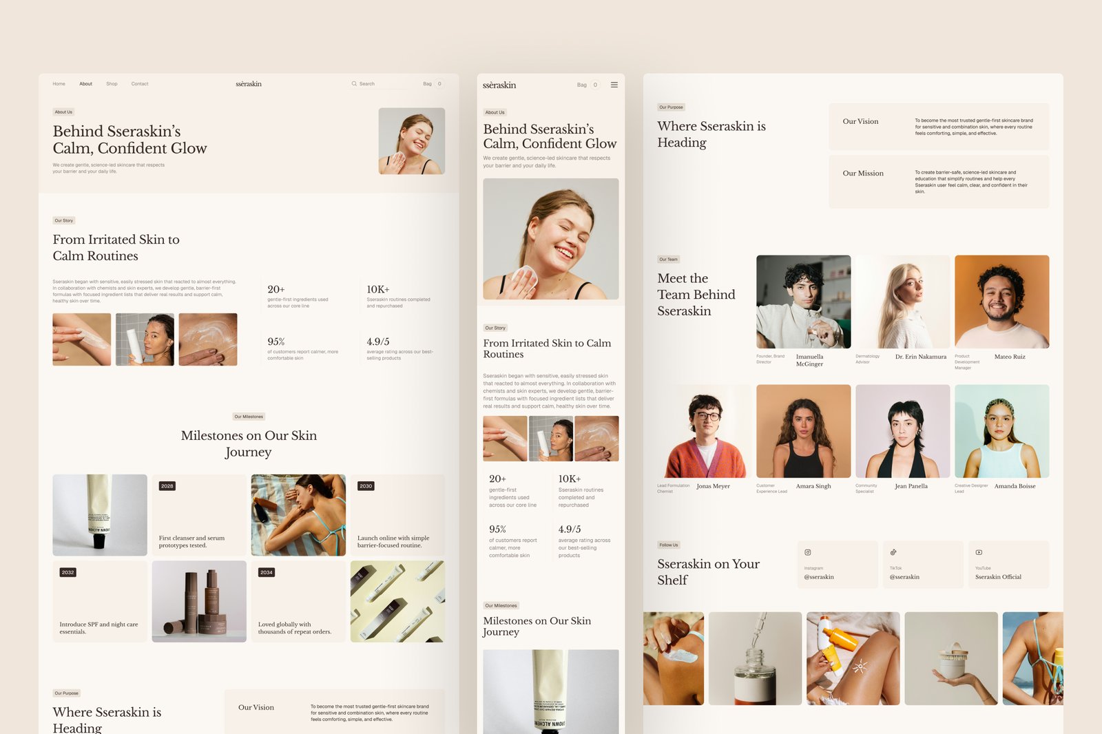 Sseraskin - Skincare E-Commerce Website UI Figma Template