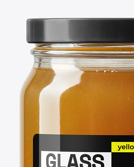 Glass Jar with Beef Bone Broth Mockup