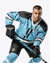 Man Wearing Full Ice Hockey Kit Mockup