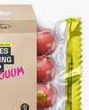Clear Plastic Flow-Pack with Sausages in Kraft Paper Holder Mockup