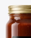 Clear Glass Jar with Barbecue Sauce Mockup