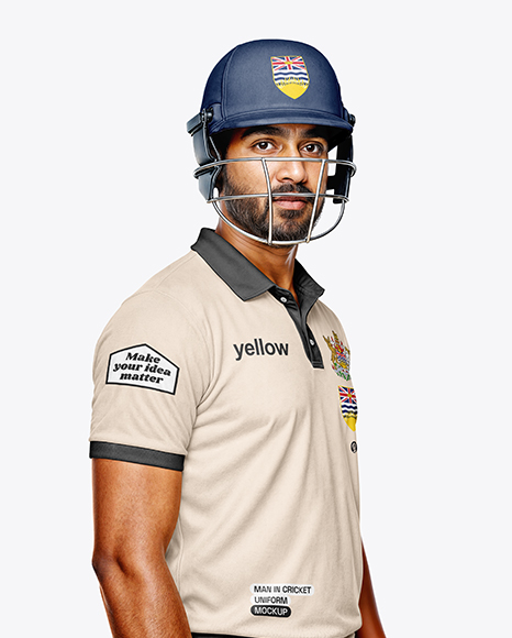 Indian Cricket Player Wearing a Polo and Helmet Mockup - Mens+Polo+Mockup+FrontView+Download+Mens+Polo+Mockup+...