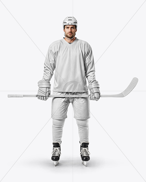 Man Wearing Full Ice Hockey Kit Mockup