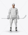 Man Wearing Full Ice Hockey Kit Mockup