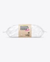 Clear Plastic Flow-Pack with Sandwich in Kraft Paper Sleeve Mockup