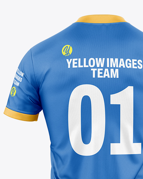 Crew Neck Rugby Jersey Mockup - Back View