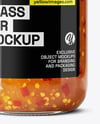 Glass Jar with Hot Pepper Jelly Mockup