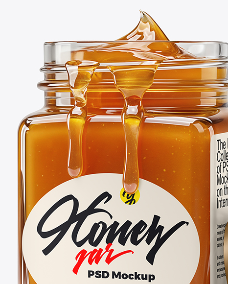 Opened Glass Jar with Manuka Honey Mockup