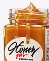 Opened Glass Jar with Manuka Honey Mockup
