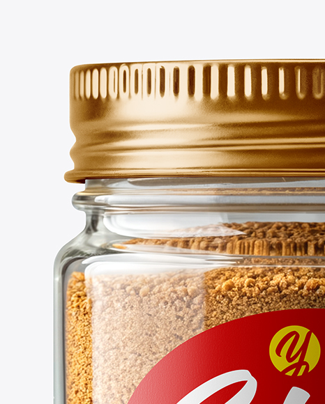 Clear Glass Jar with Ground Nutmeg Mockup