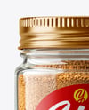 Clear Glass Jar with Ground Nutmeg Mockup