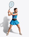 Woman Wearing Tennis Uniform Mockup