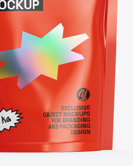 Box with Glossy Pouch Mockup